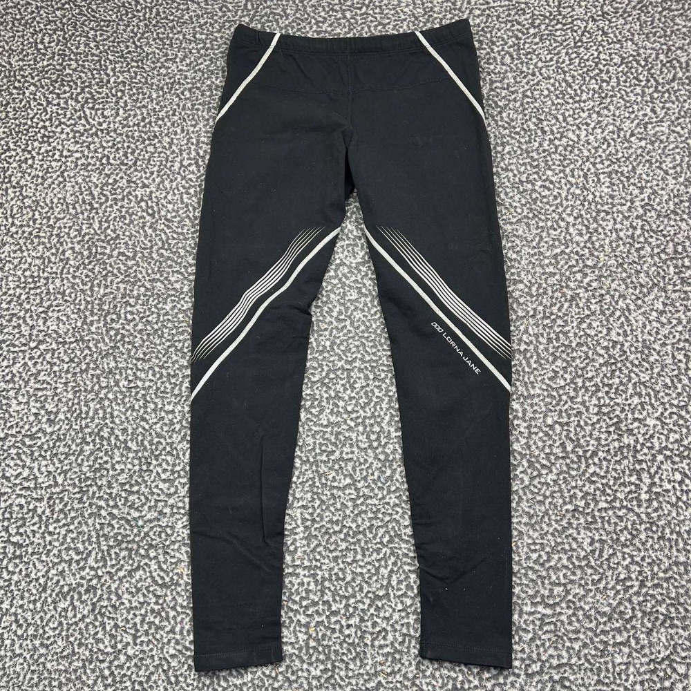 Lorna Jane Active Leggings Pants Women Medium Black Graphic Print Athletic Yoga
